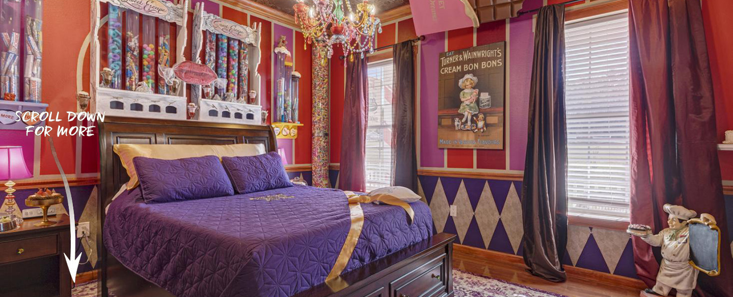 The DESSERT-ed bedroom at Sweet Escape Mansion, Orlando FL