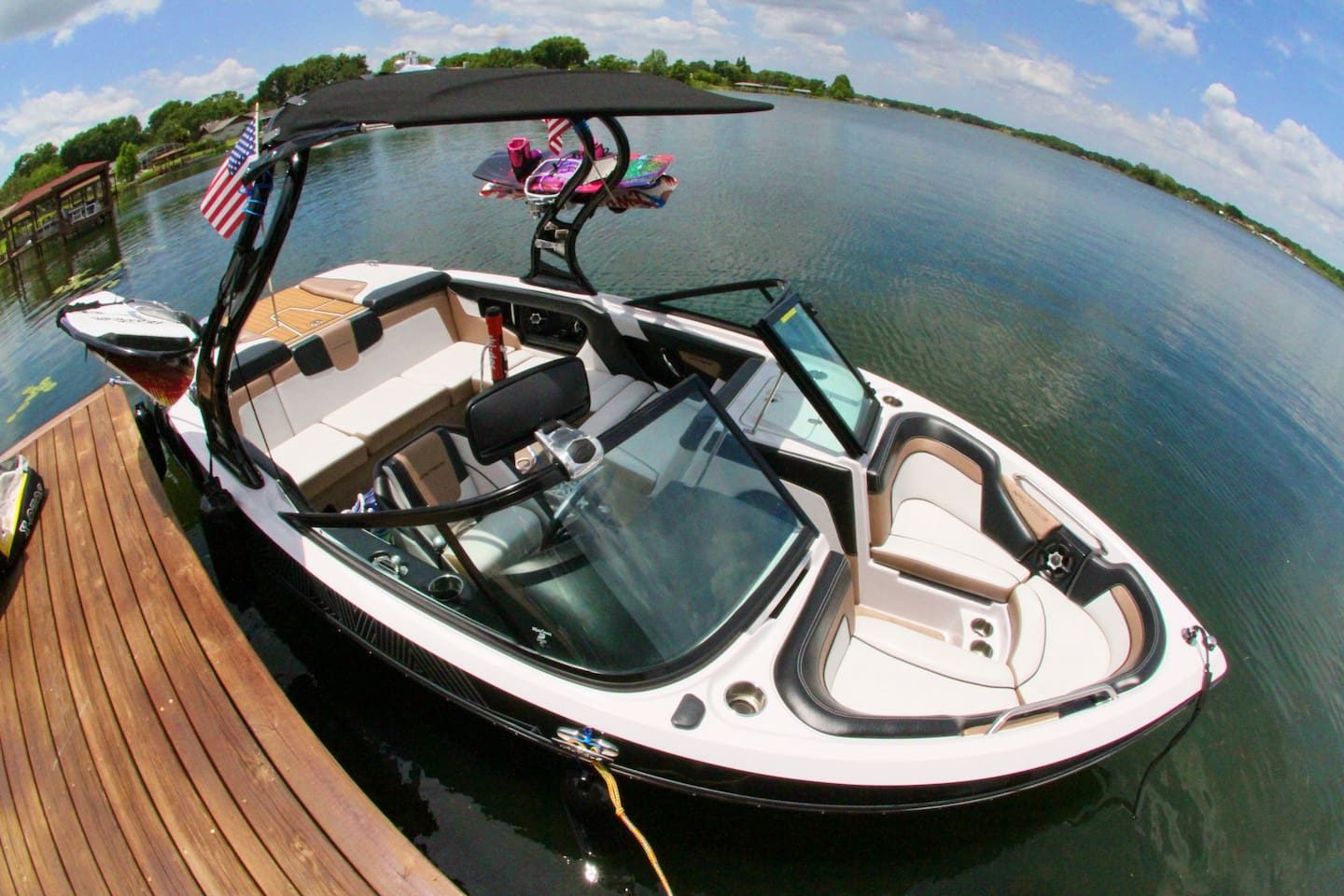 Spend the day on the water aboard a private wakeboard boat.