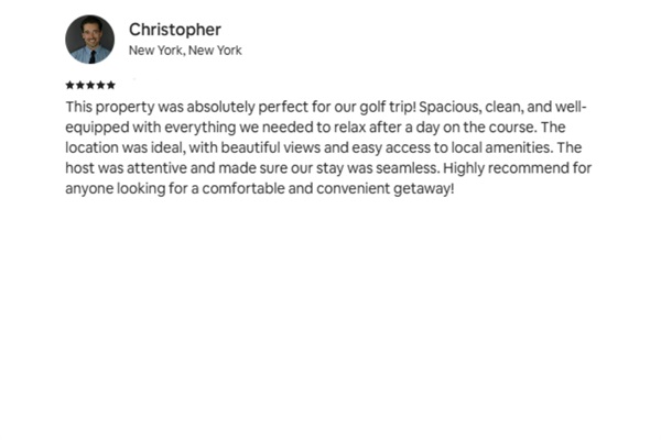 Guests rave about their golf-trip getaway