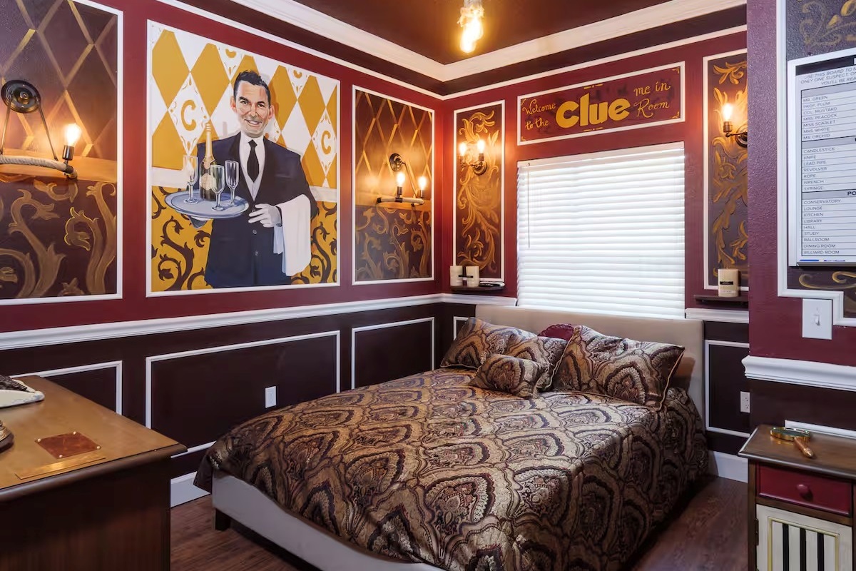 The "Get A CLUE" Escape Game Bedroom.