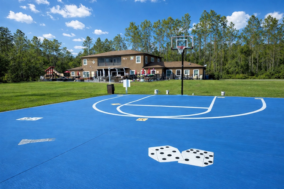 Half court basketball right on property.