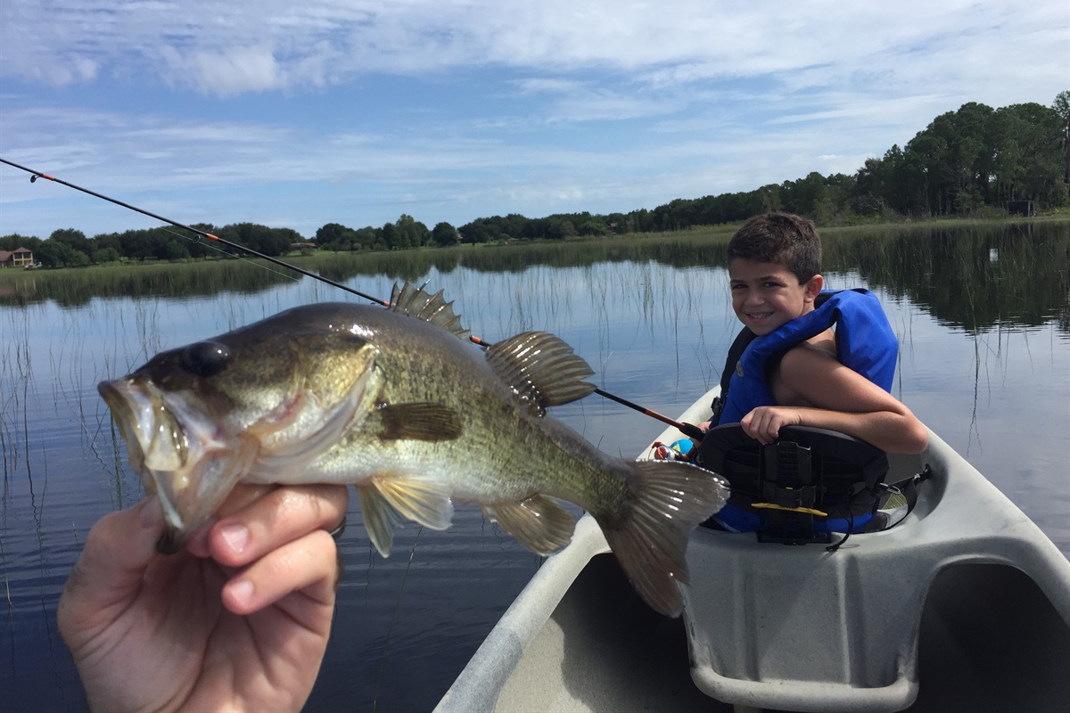 Catching fish on the lake.