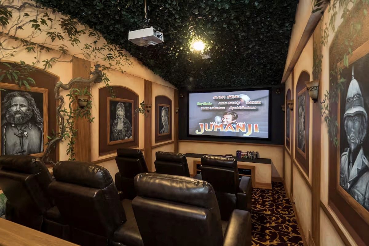 Inside the Jumanji movie theater.