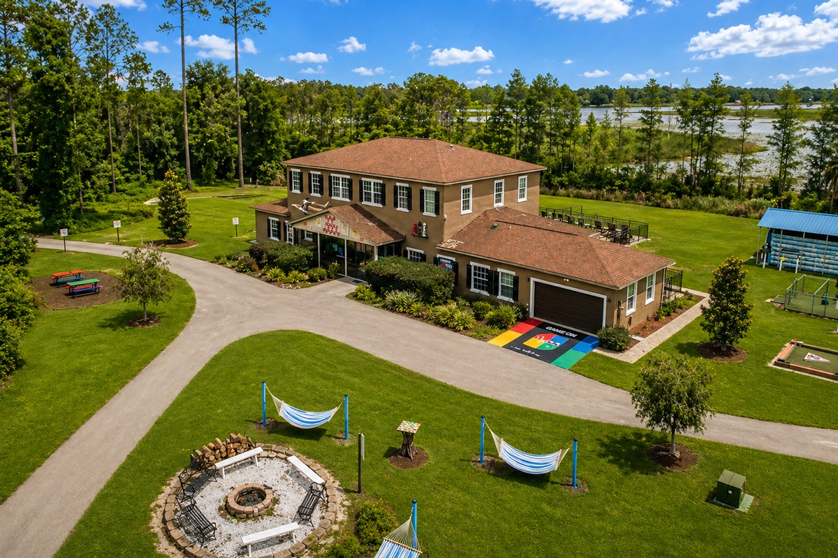 Aerial view of the estate.