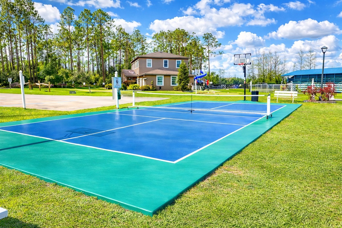 The pickleball court.