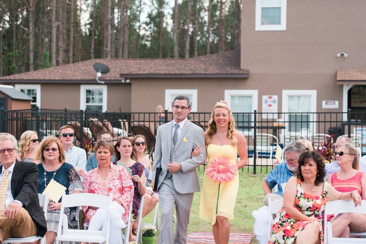 Wedding guests at the ceremony.