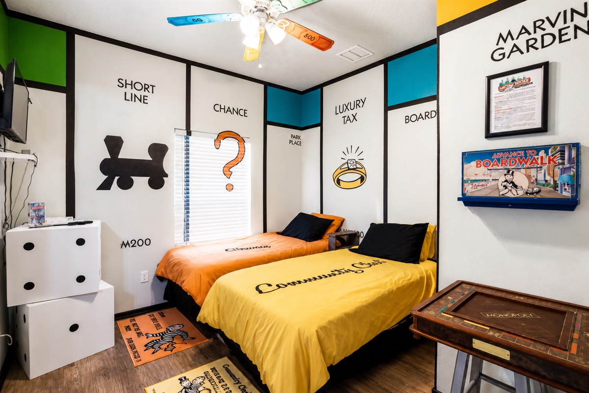 The Monopoly bedroom.