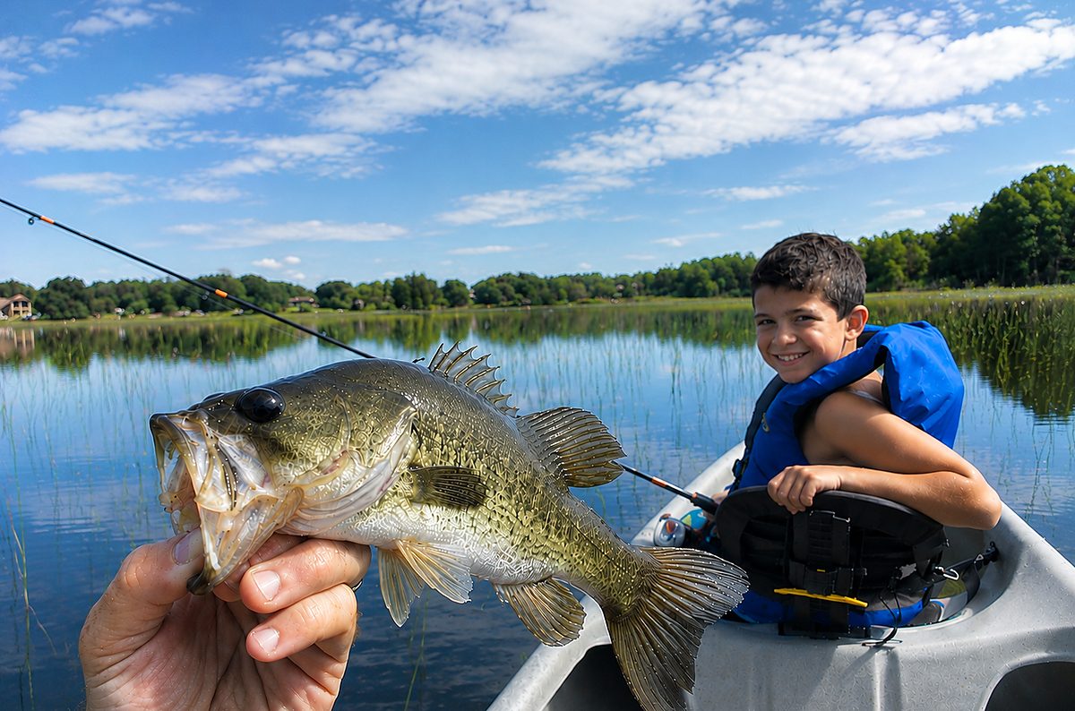 Catching fish off the dock