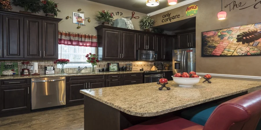 Granite counters, ready for a crowd
