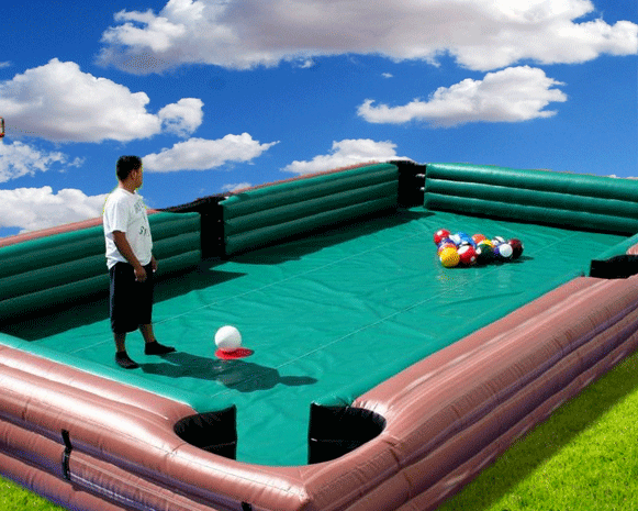 The giant Soccer Billiards table.