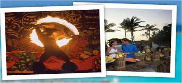A poolside Hawaiian luau dinner show.