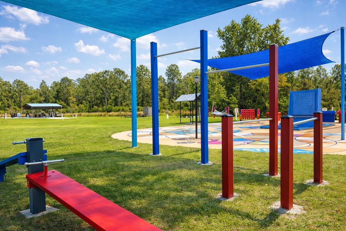The outdoor fitness center.