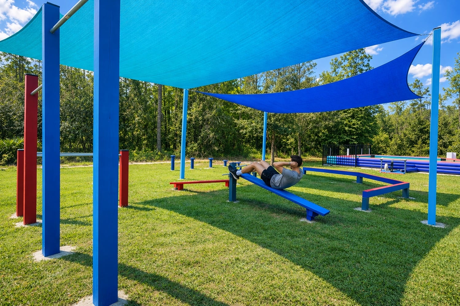 Bars and beams for a full workout.