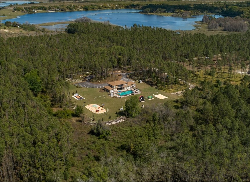 Ten gated acres from above.