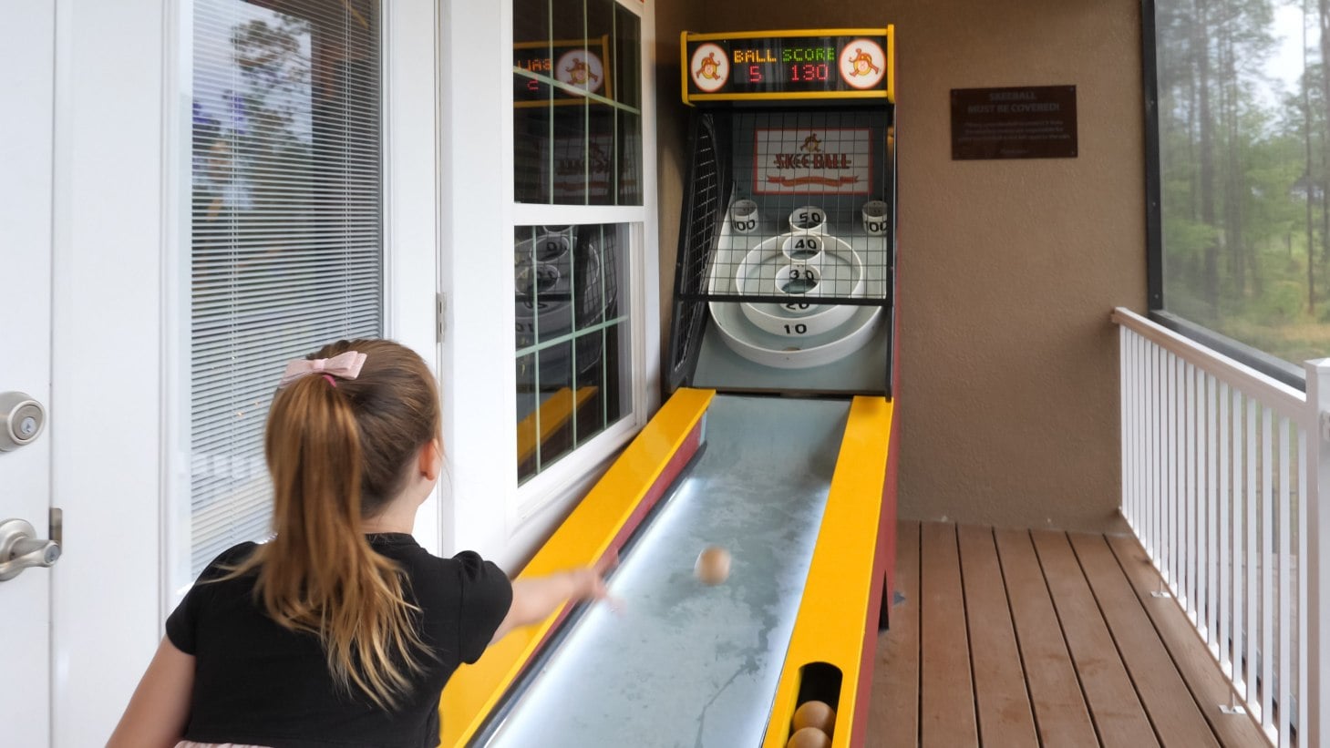 Boardwalk skeeball by the pool.