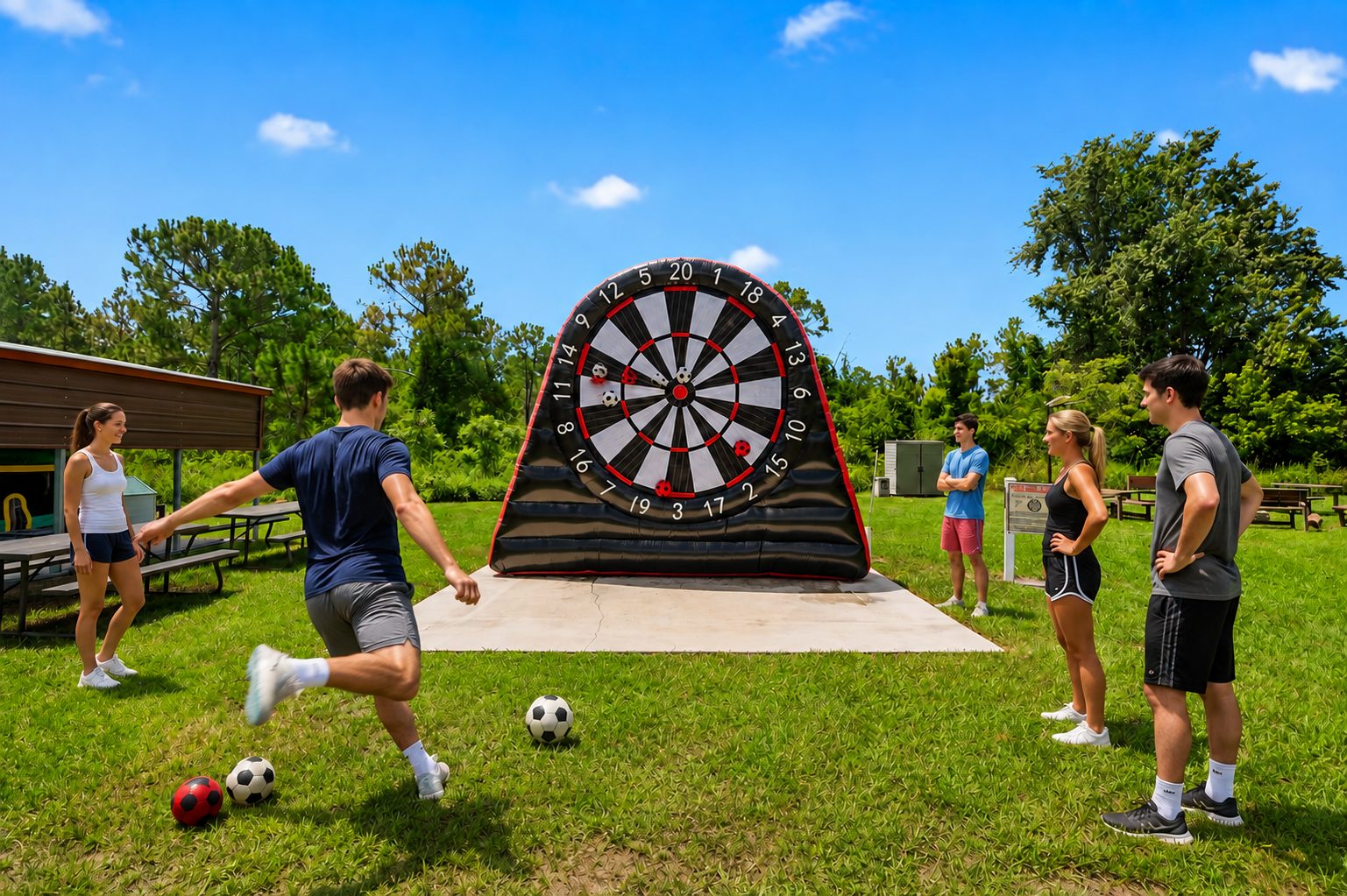 Giant dartboard game.