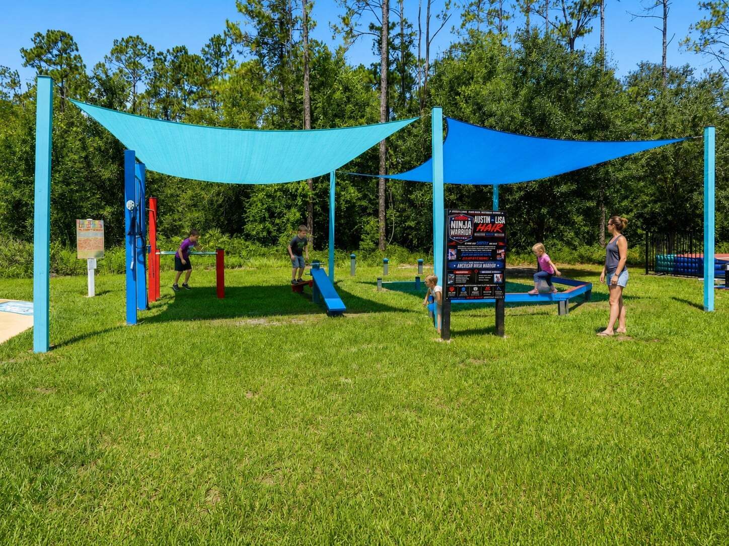 Practice your American ninja warrior skills on our outdoor gym!