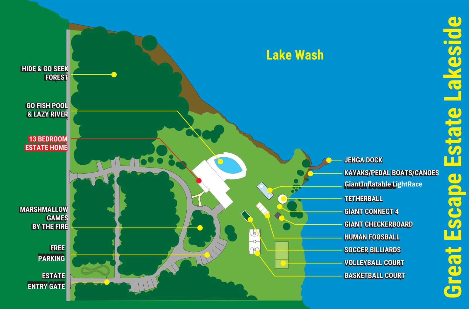 Map of the ten-acre grounds.