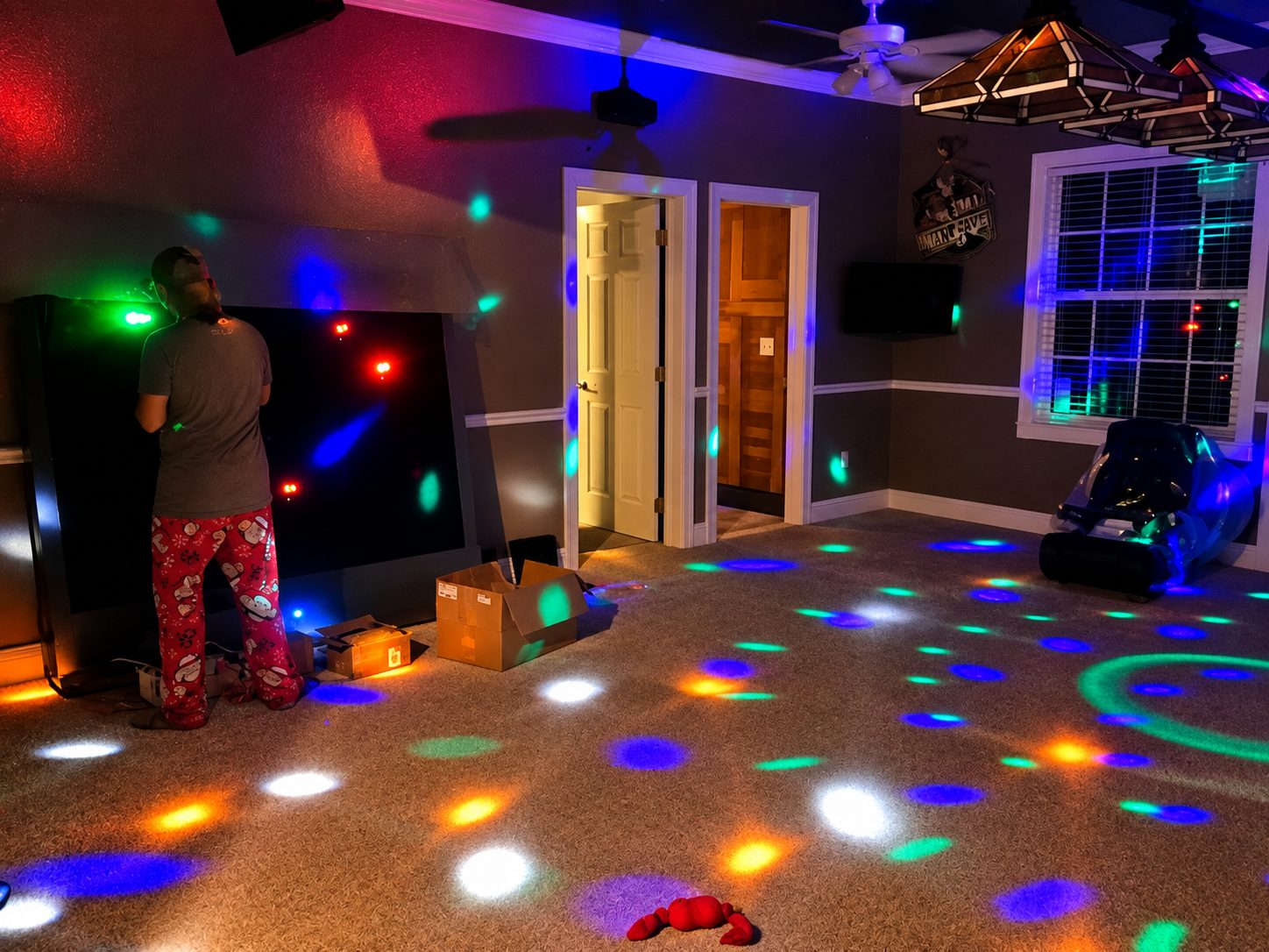 The inflatable disco light race.