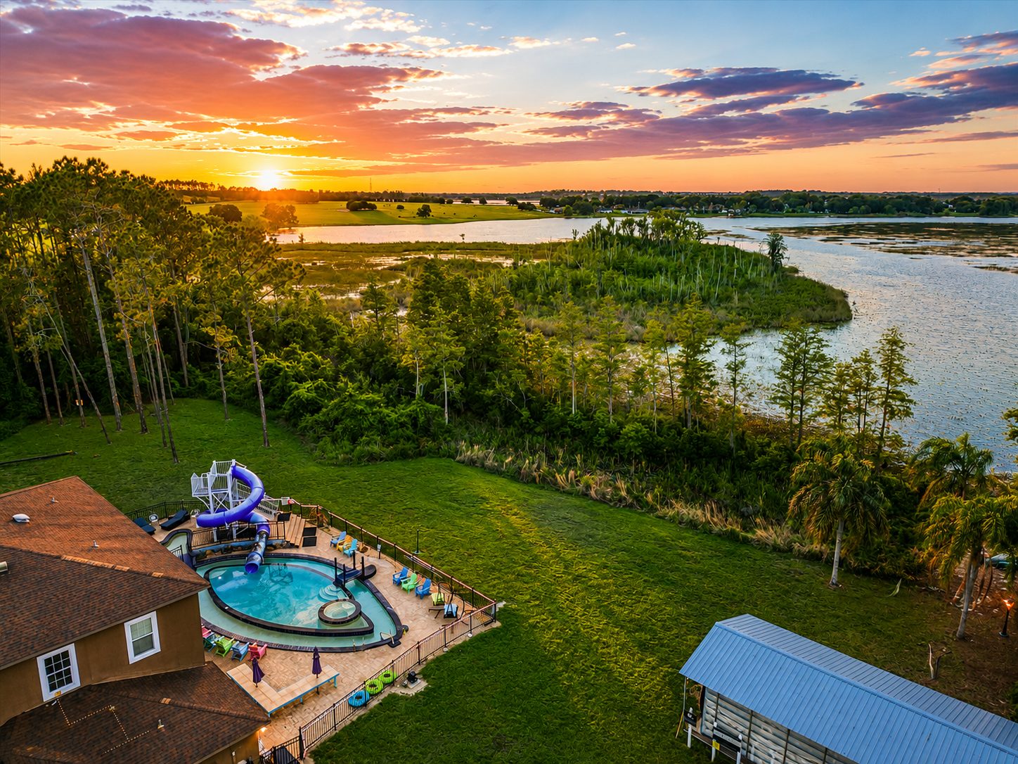 Sunset lake views, unforgettable poolside memories