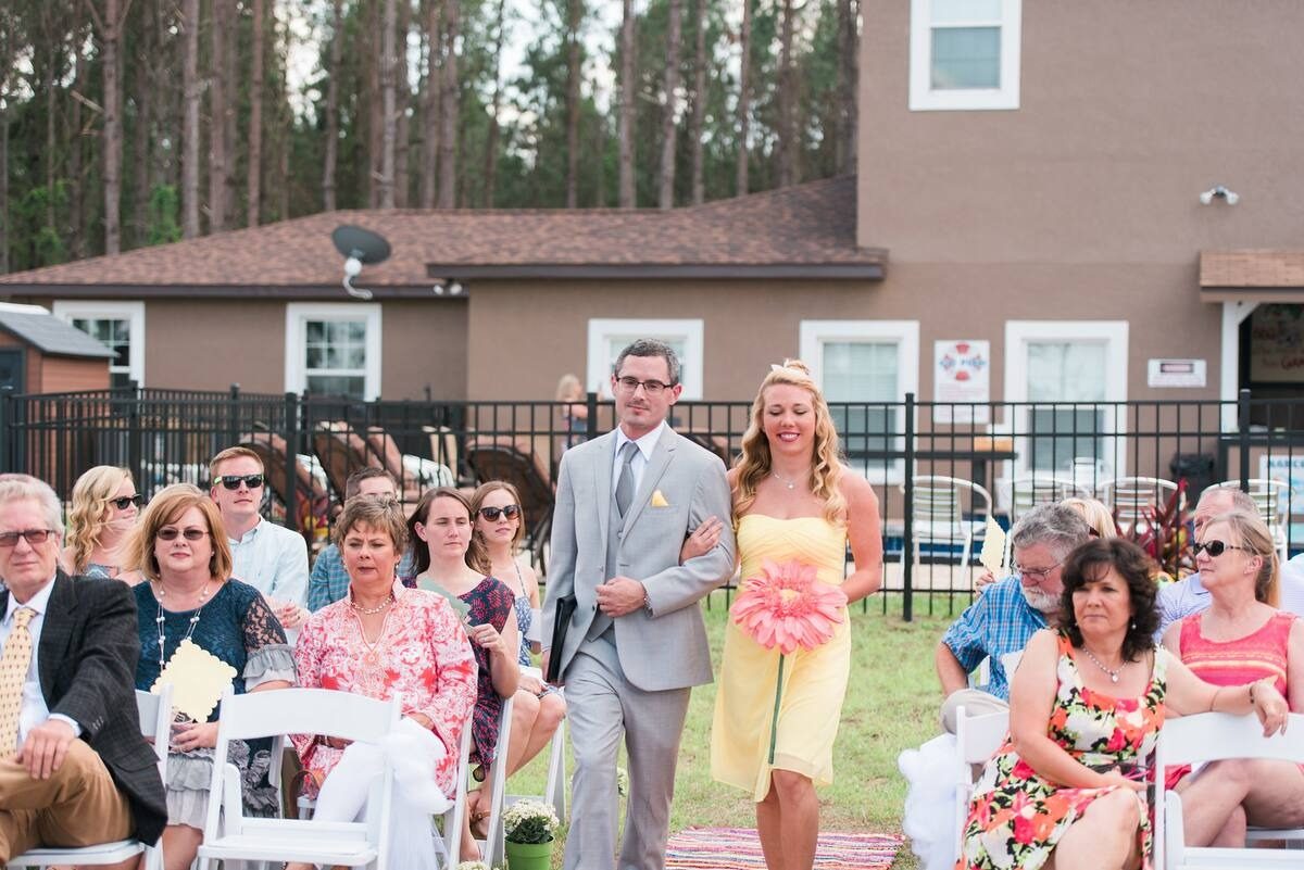 Wedding guests at the ceremony.
