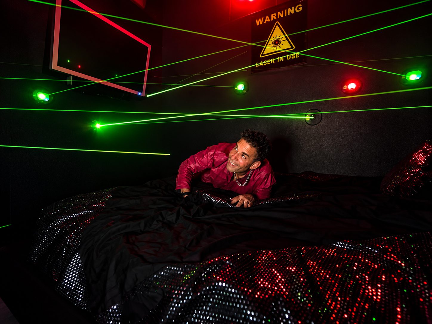 Laser tag inside the maze.