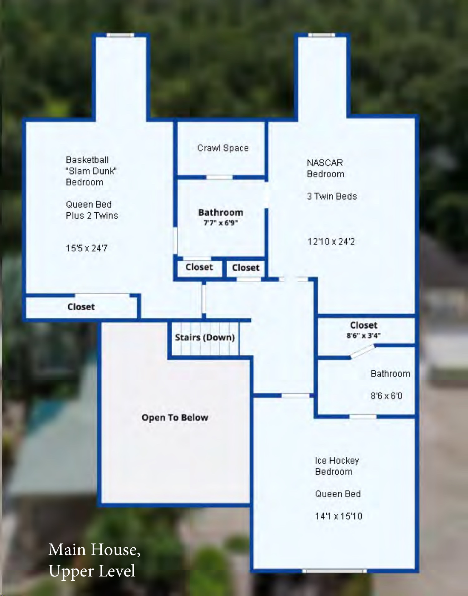 Lake Louisa Chateau Main House, Upper Level floor plan