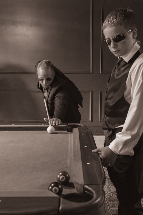 A game of pool before the party